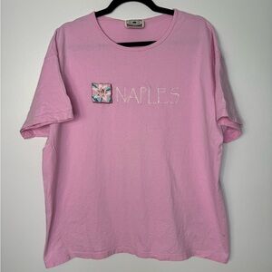 Vintage pink Naples embroidered tee